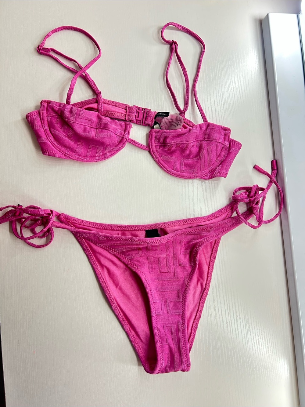 triangl swimwear Hot Pink Textured Tie-Side Bikini
